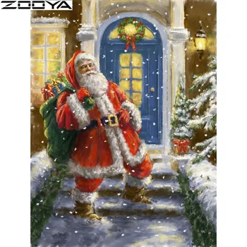ZOOYA DIY 5D Санта Клаус, Алмазная картина, Вышитый Рождественский Домашний декор, Горный хрусталь, Алмазная мозаика, полный макет J0029
